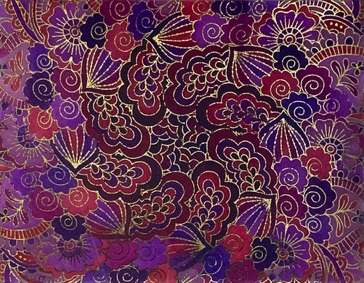 Leaf & Flower Mandala
(red & purple with gold foil)
Background